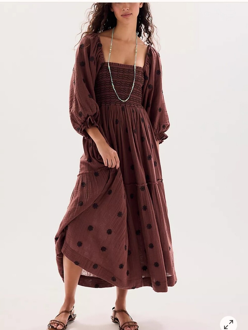 Free People Dahlia Embroidered Maxi Dress
